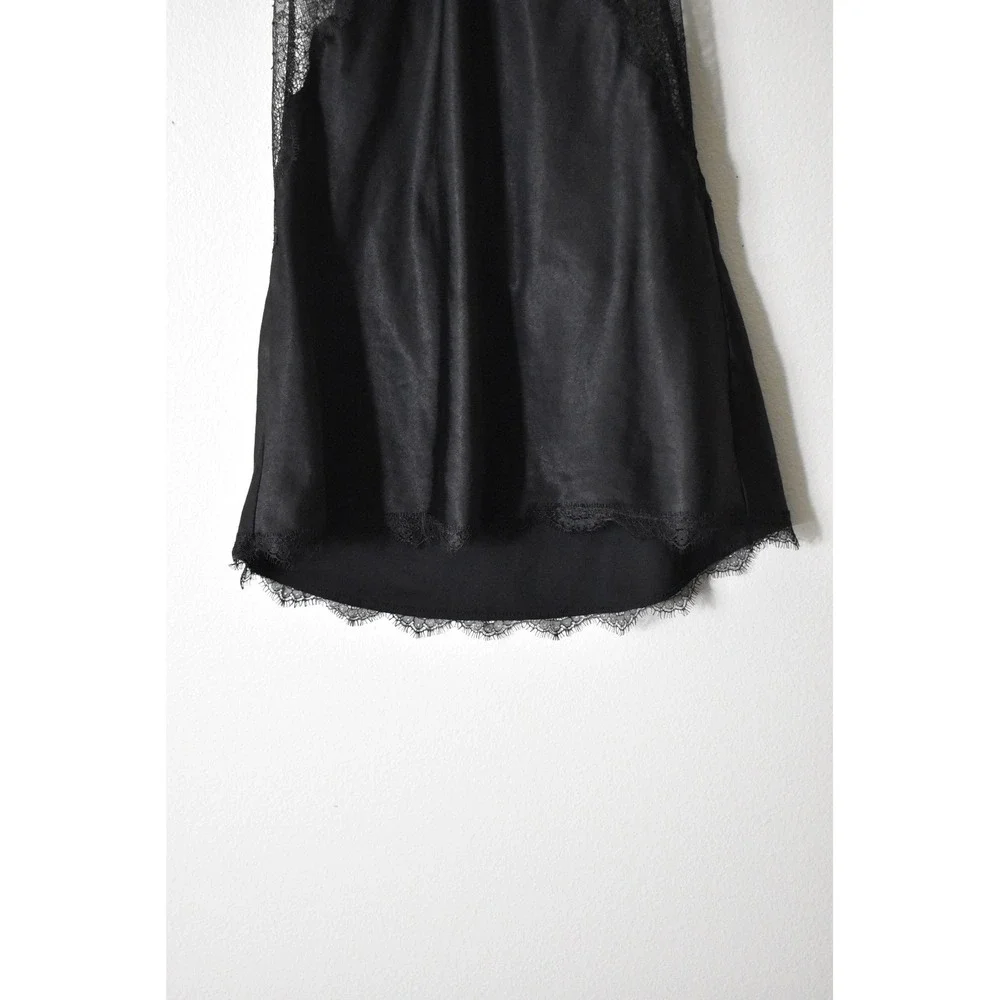 Victoria's Secret Chemise Women Medium Black Modern Satin Lace Halter Open Back - Picture 3 of 7